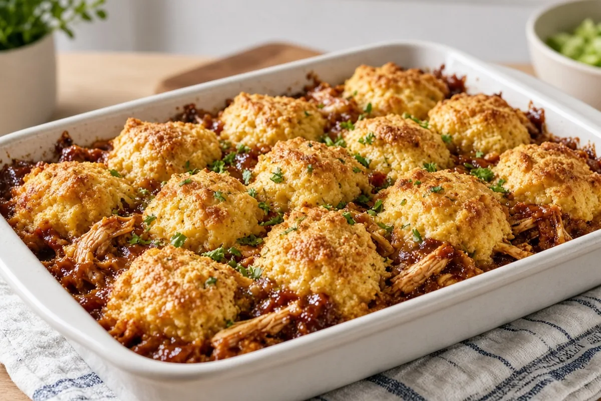 BBQ chicken cornbread casserole