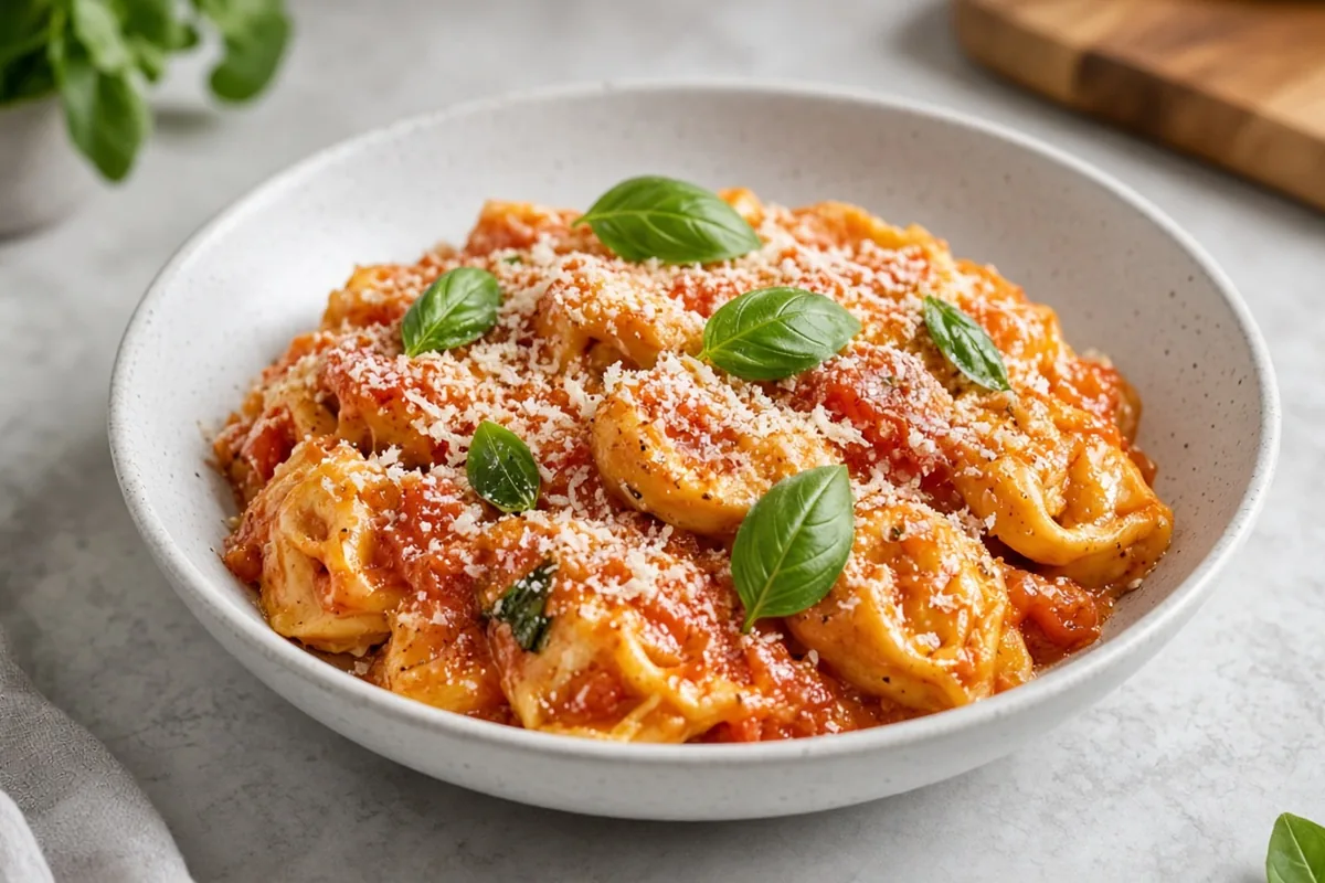 Creamy tomato tortellini