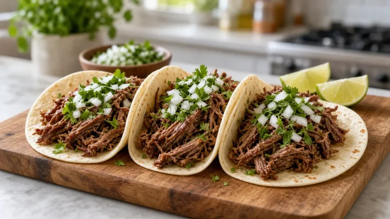 Shredded beef taco filling