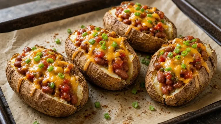 Bean and cheese baked potatoes