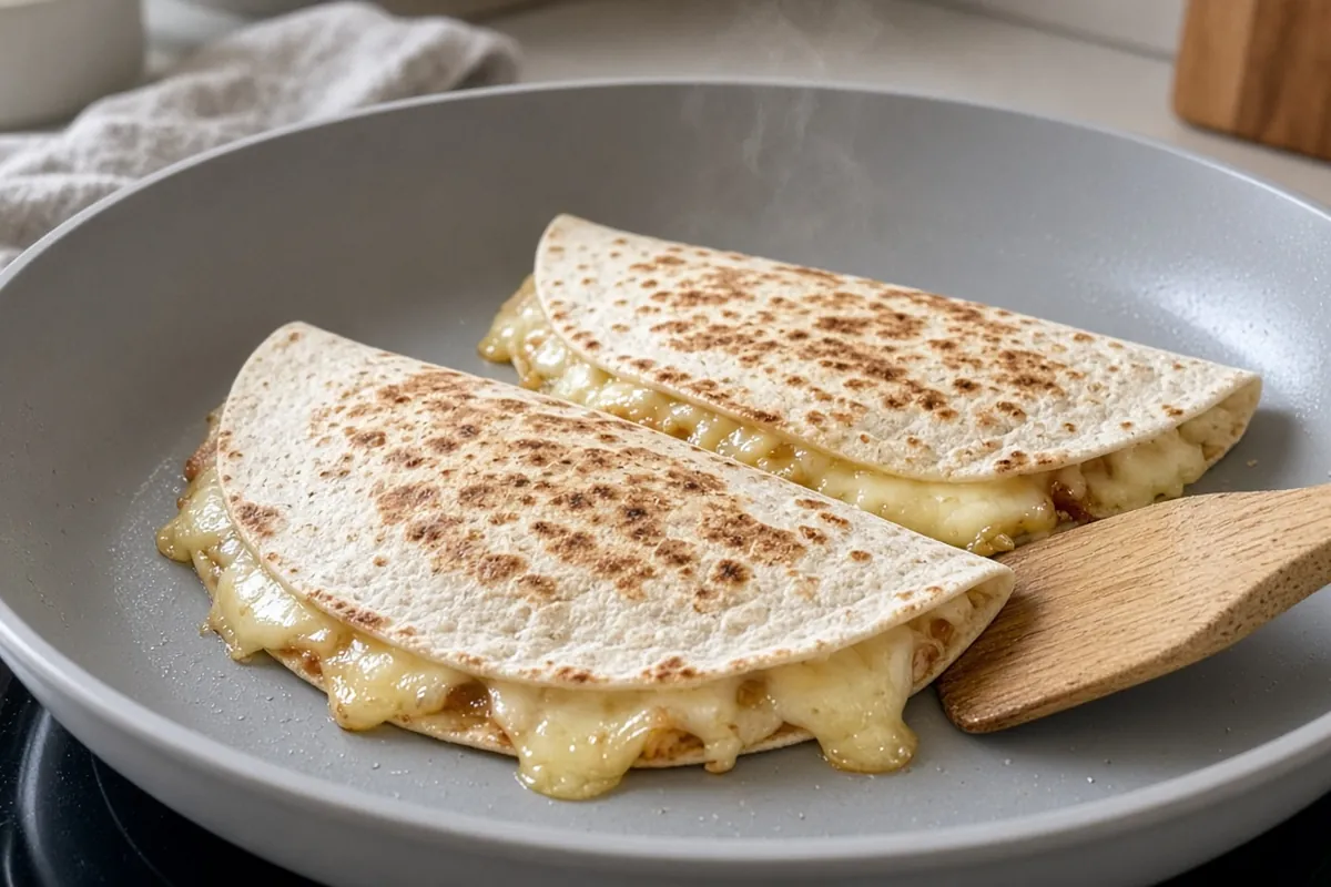 Cheese quesadillas with salsa sour cream and lettuce