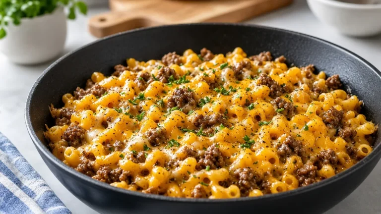 Cheeseburger pasta skillet