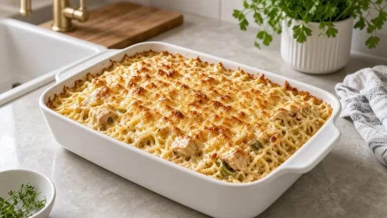Creamy chicken spaghetti casserole