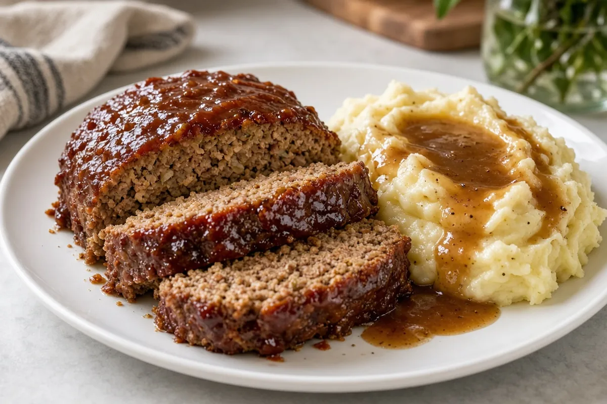 Meatloaf with mashed potatoes