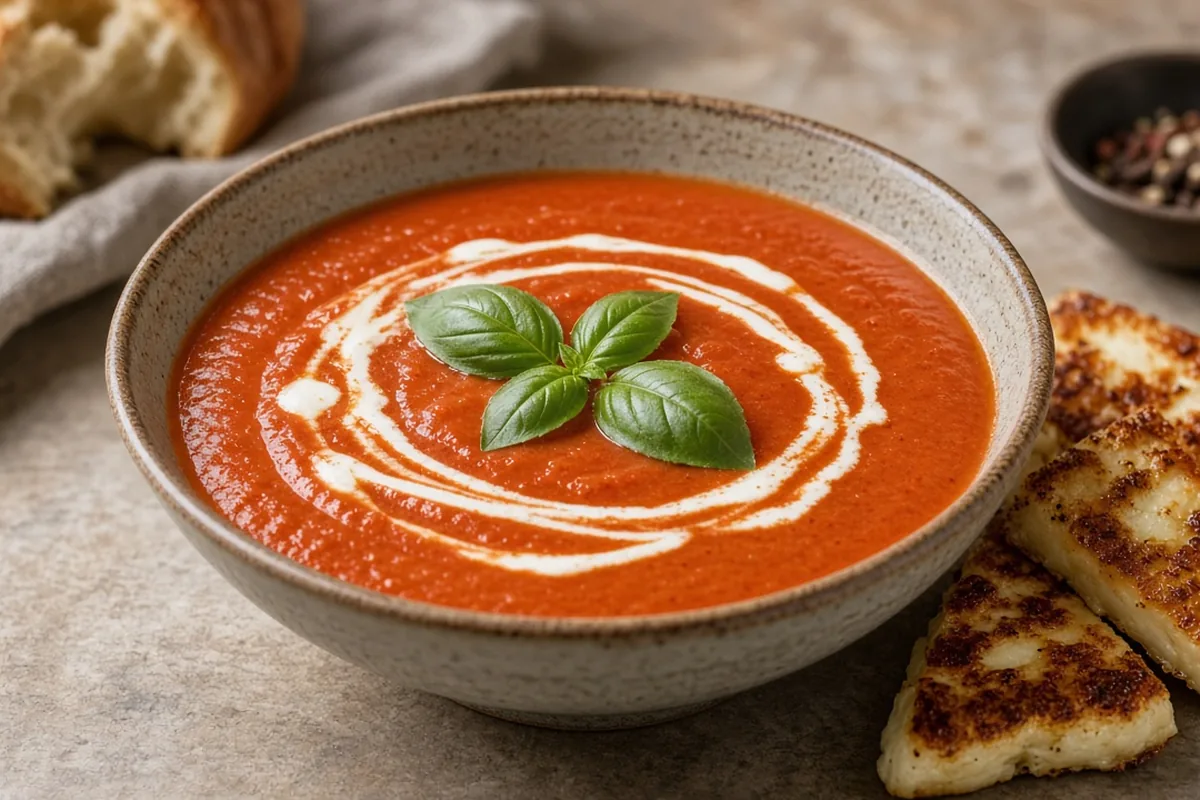 Roasted red pepper tomato soup