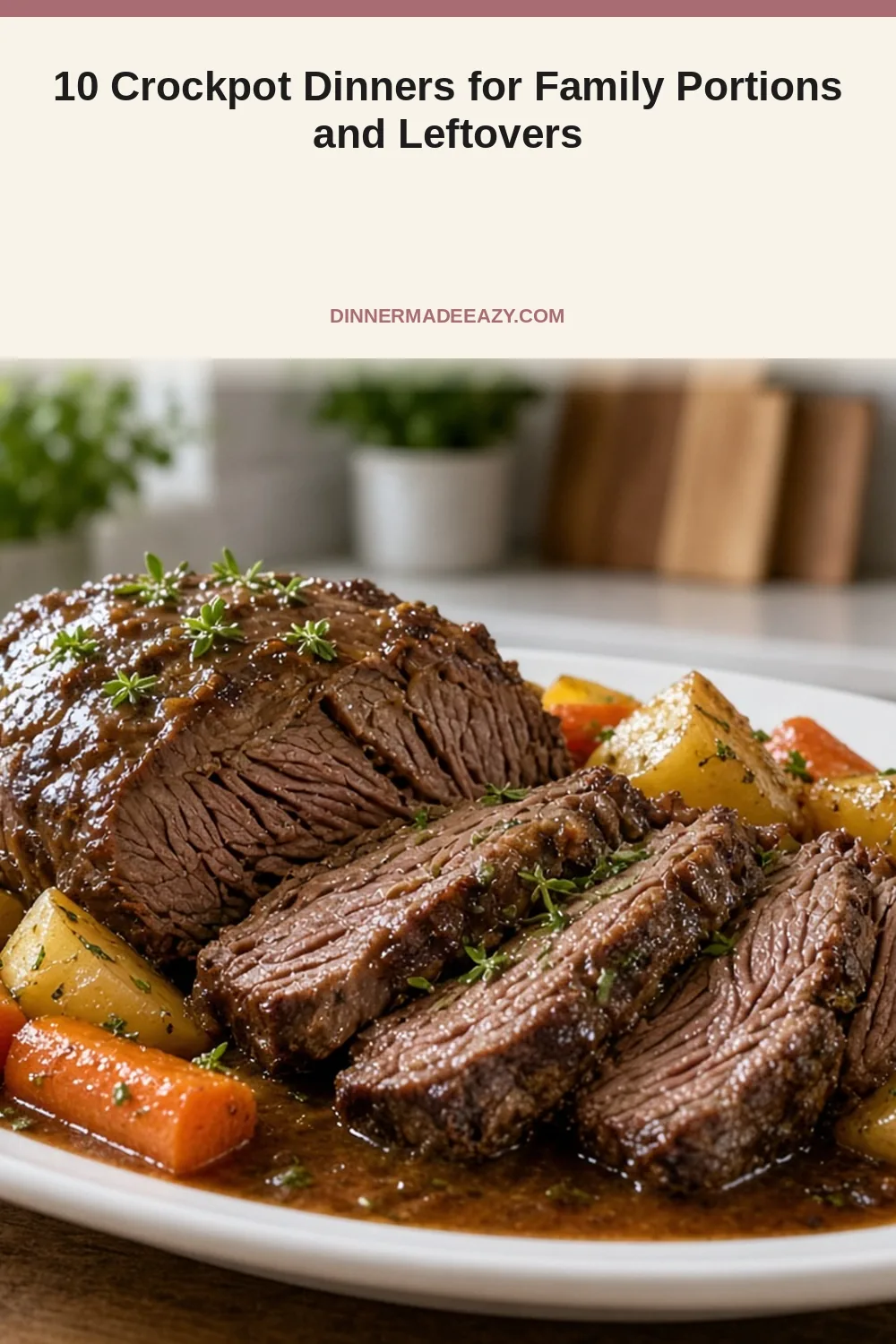 Vertical photo of family pot roast