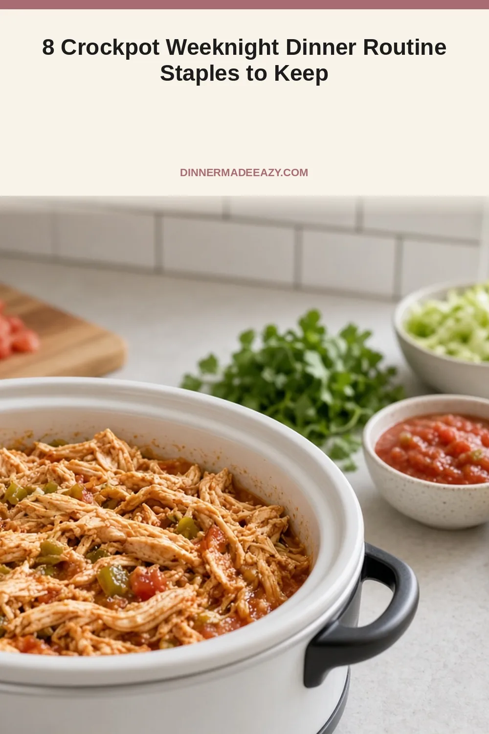 Vertical photo of salsa chicken routine dinner