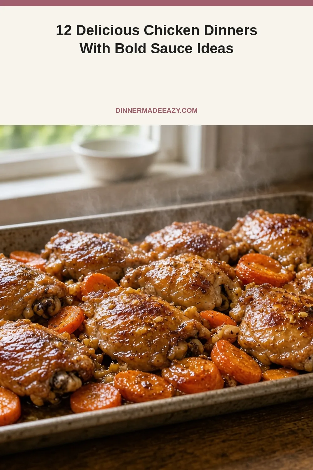 Vertical bold sauce chicken dinner