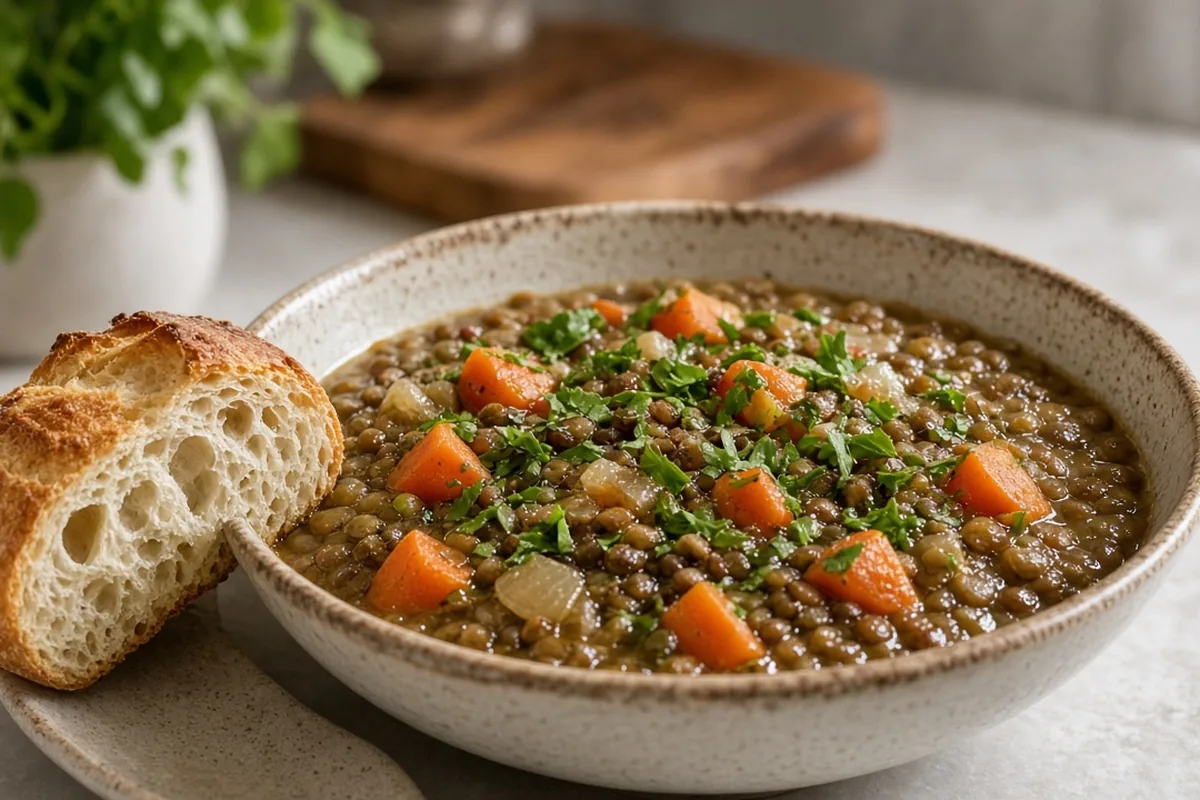 Lentil vegetable dump stew