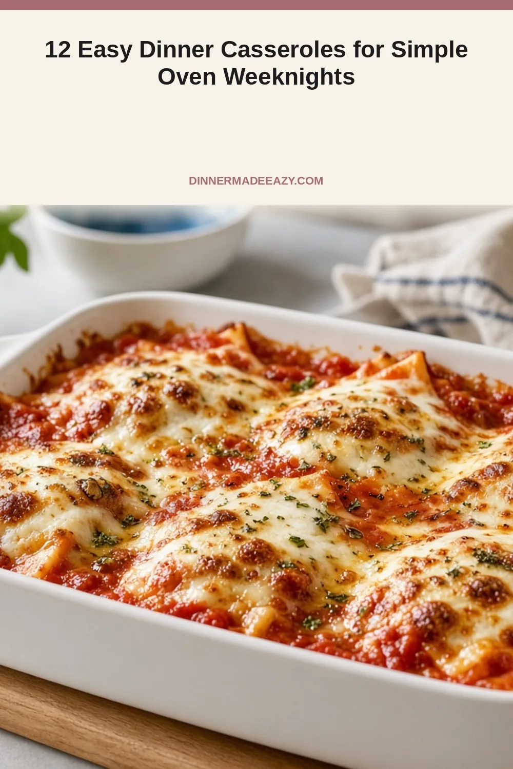 Vertical photo of ravioli casserole