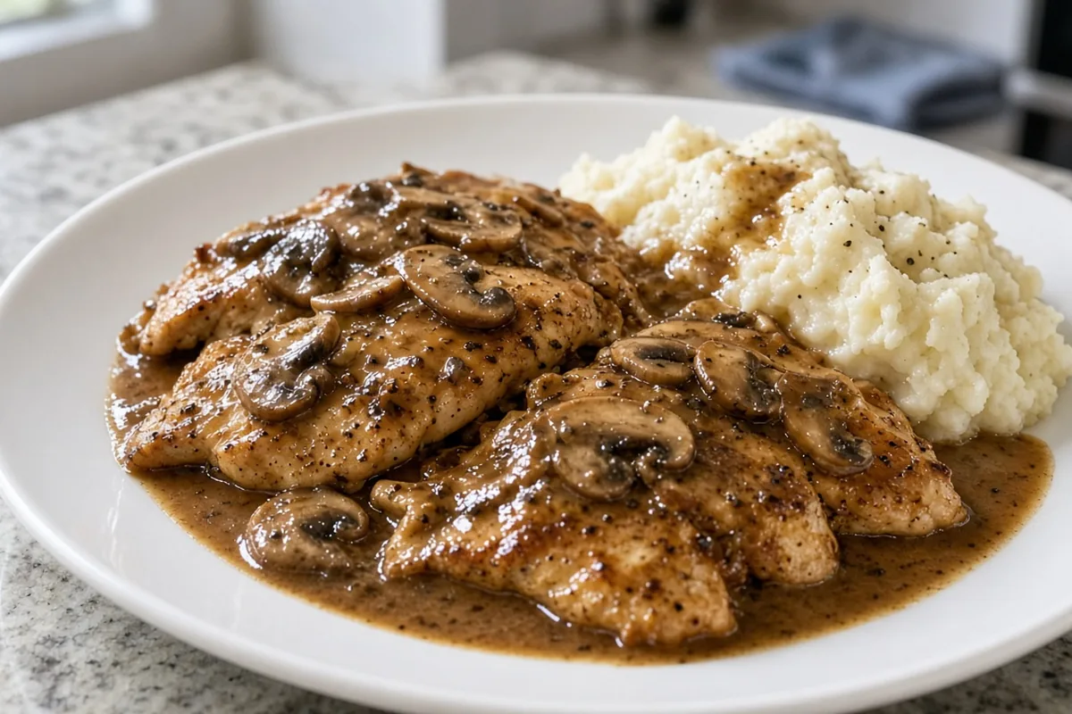 Chicken Marsala with mushrooms
