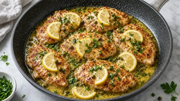 Chicken piccata with lemon capers