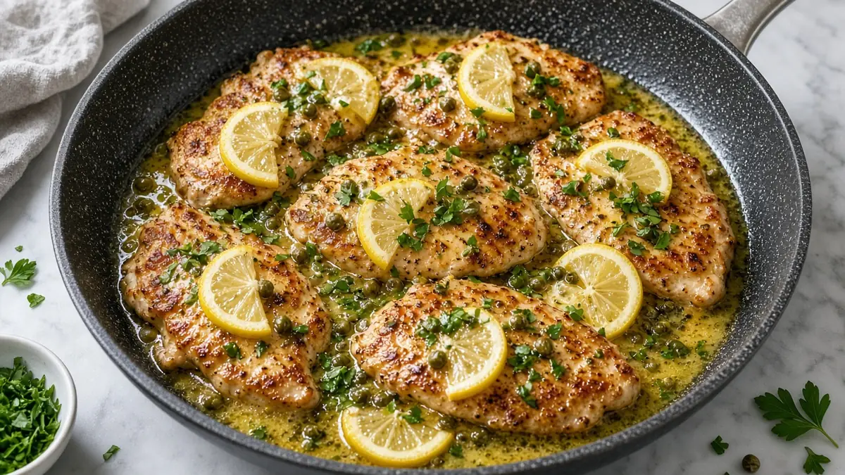 Chicken piccata with lemon capers