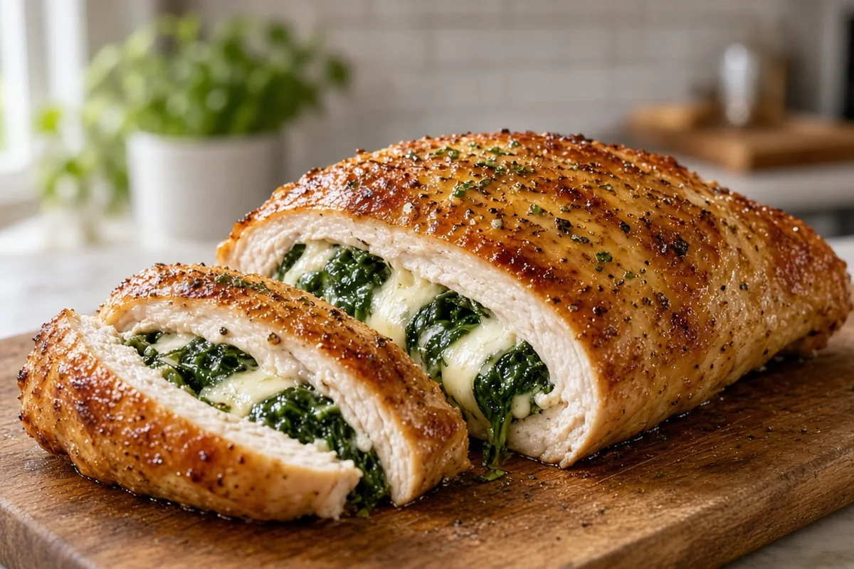 Spinach stuffed chicken breast