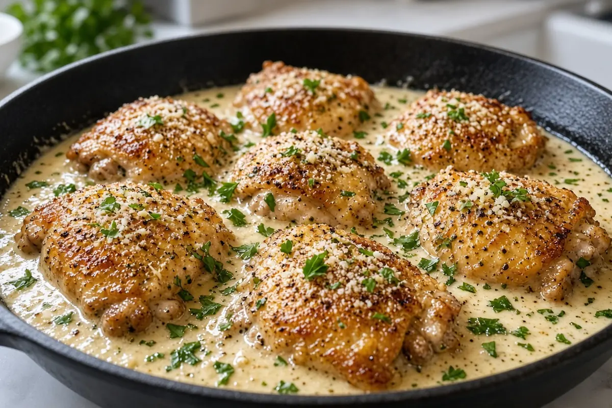 Garlic Parmesan chicken thighs