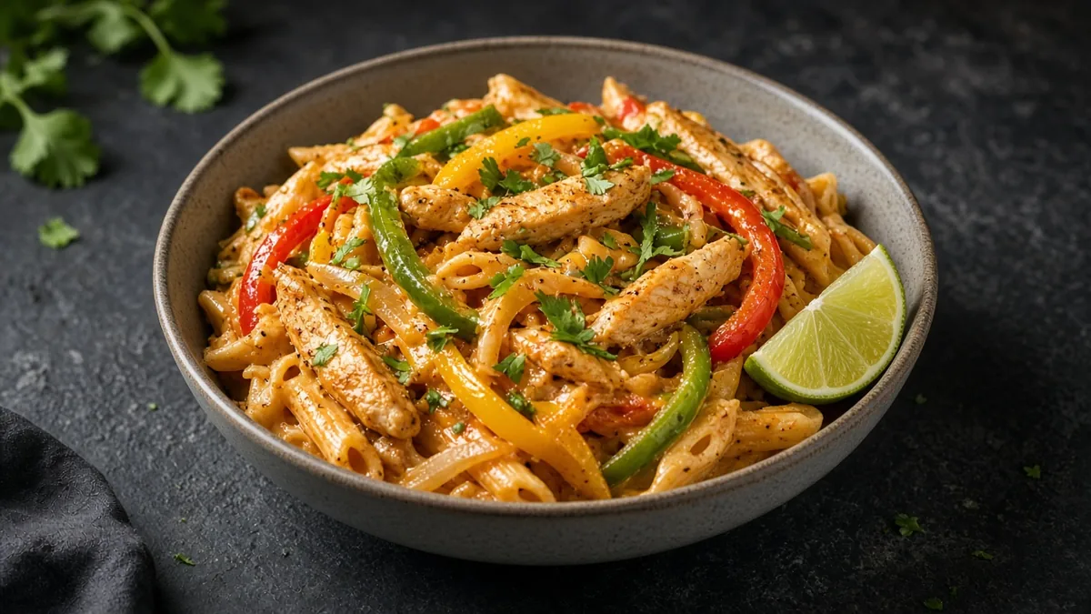 Crockpot chicken fajita pasta