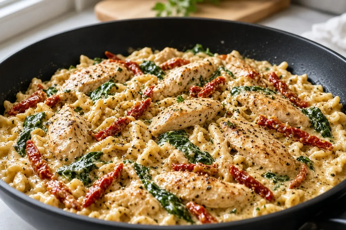 Creamy Tuscan chicken pasta
