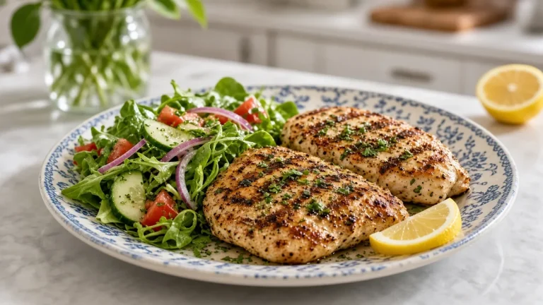 Grilled lemon herb chicken cutlets