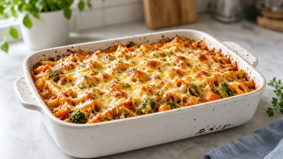 Mild cheesy pasta bake for kids