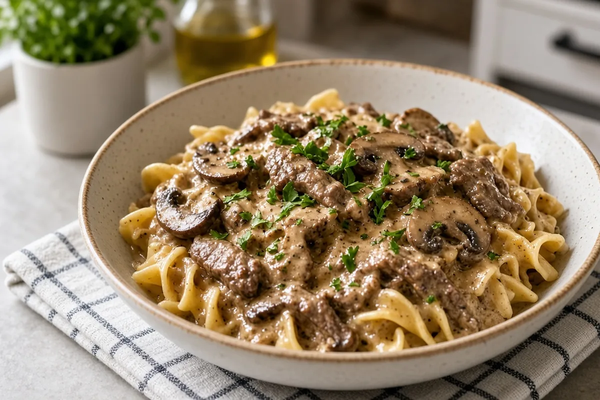 Beef stroganoff crockpot