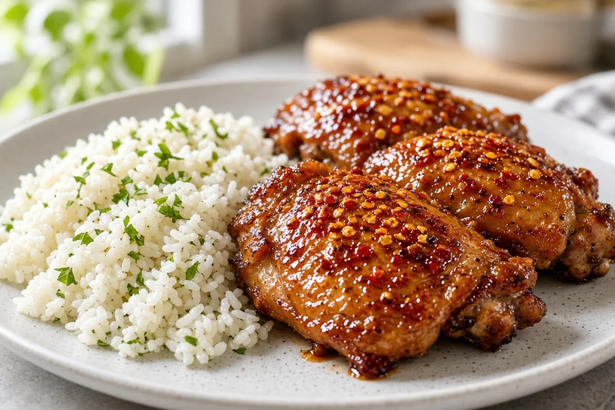 Hot honey chicken thighs