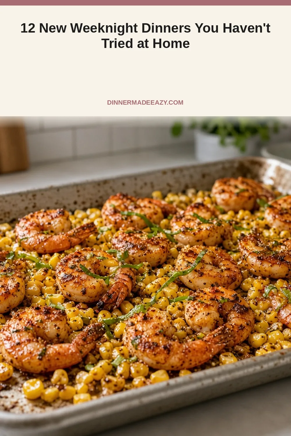Vertical photo of chili-lime shrimp dinner