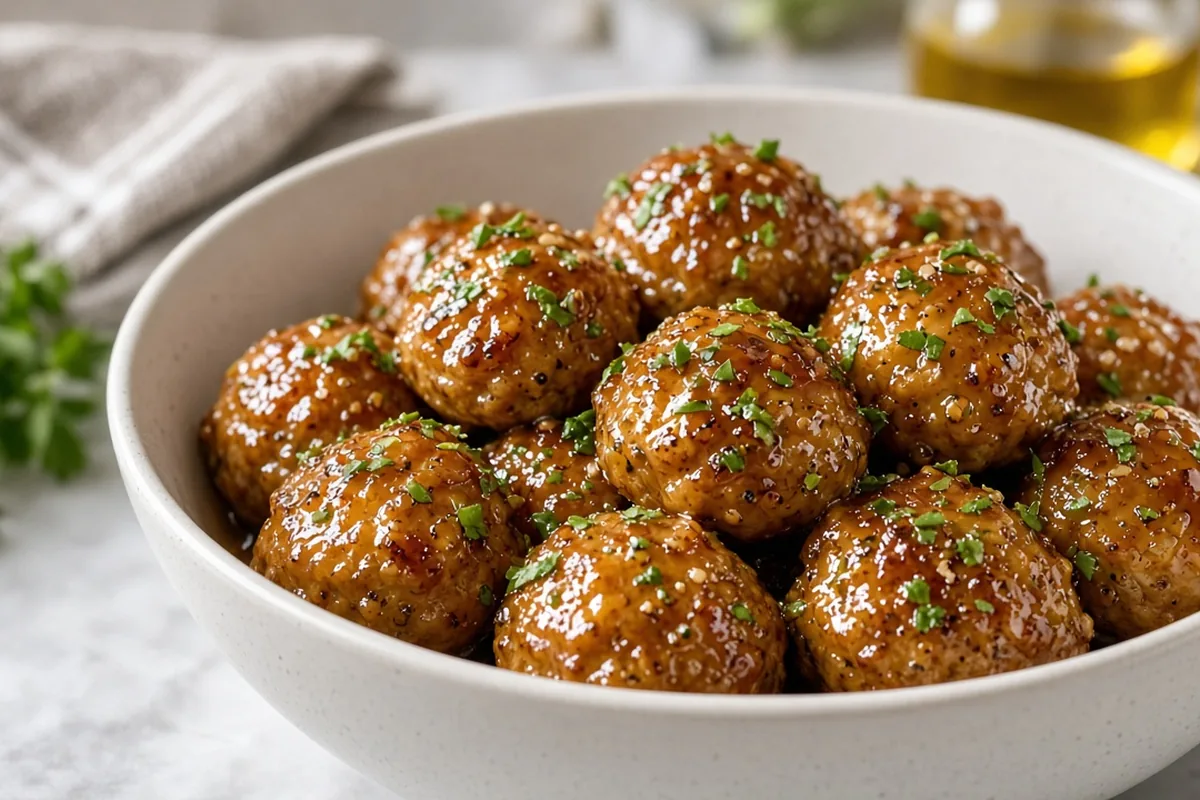Orange teriyaki meatballs