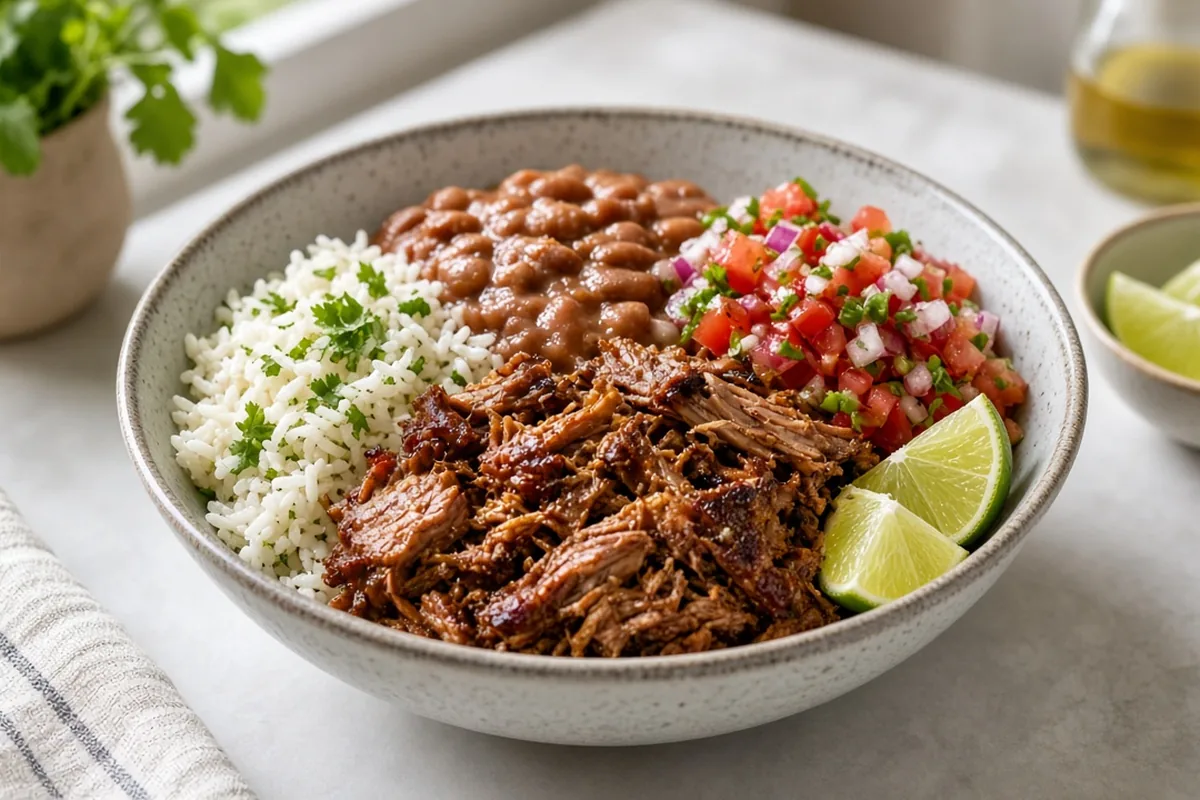 Pork carnitas bowl