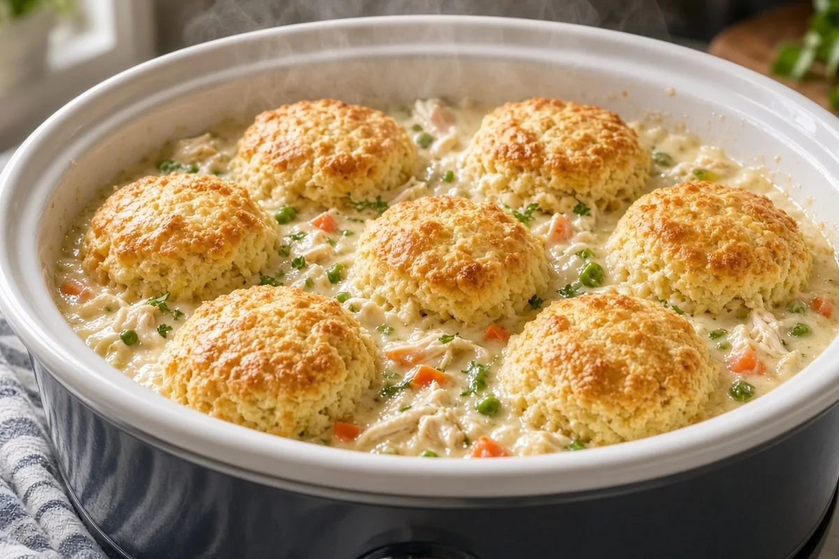Biscuit-topped pot pie bake