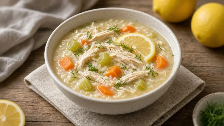 Rotisserie lemon rice soup