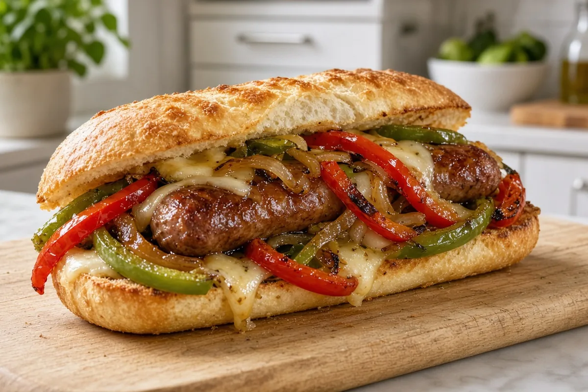 Sausage and pepper sandwich