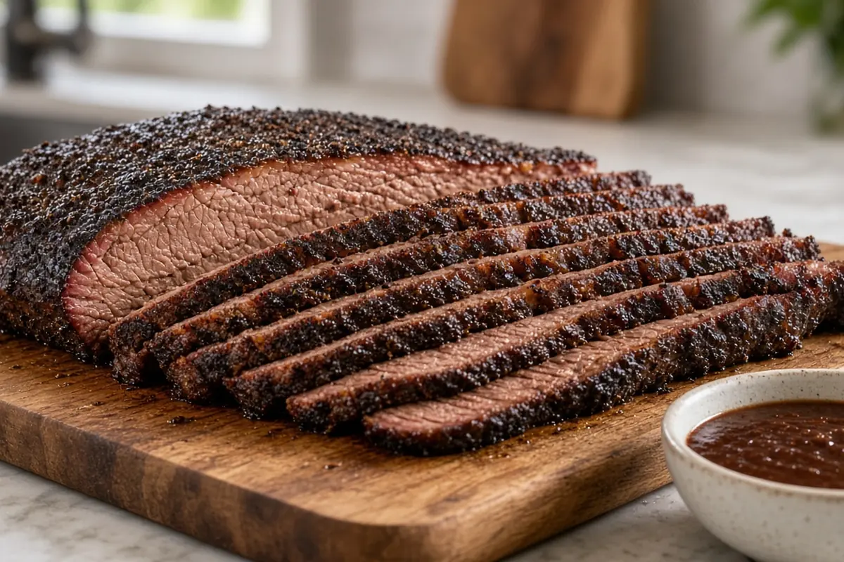 Sliced brisket flat