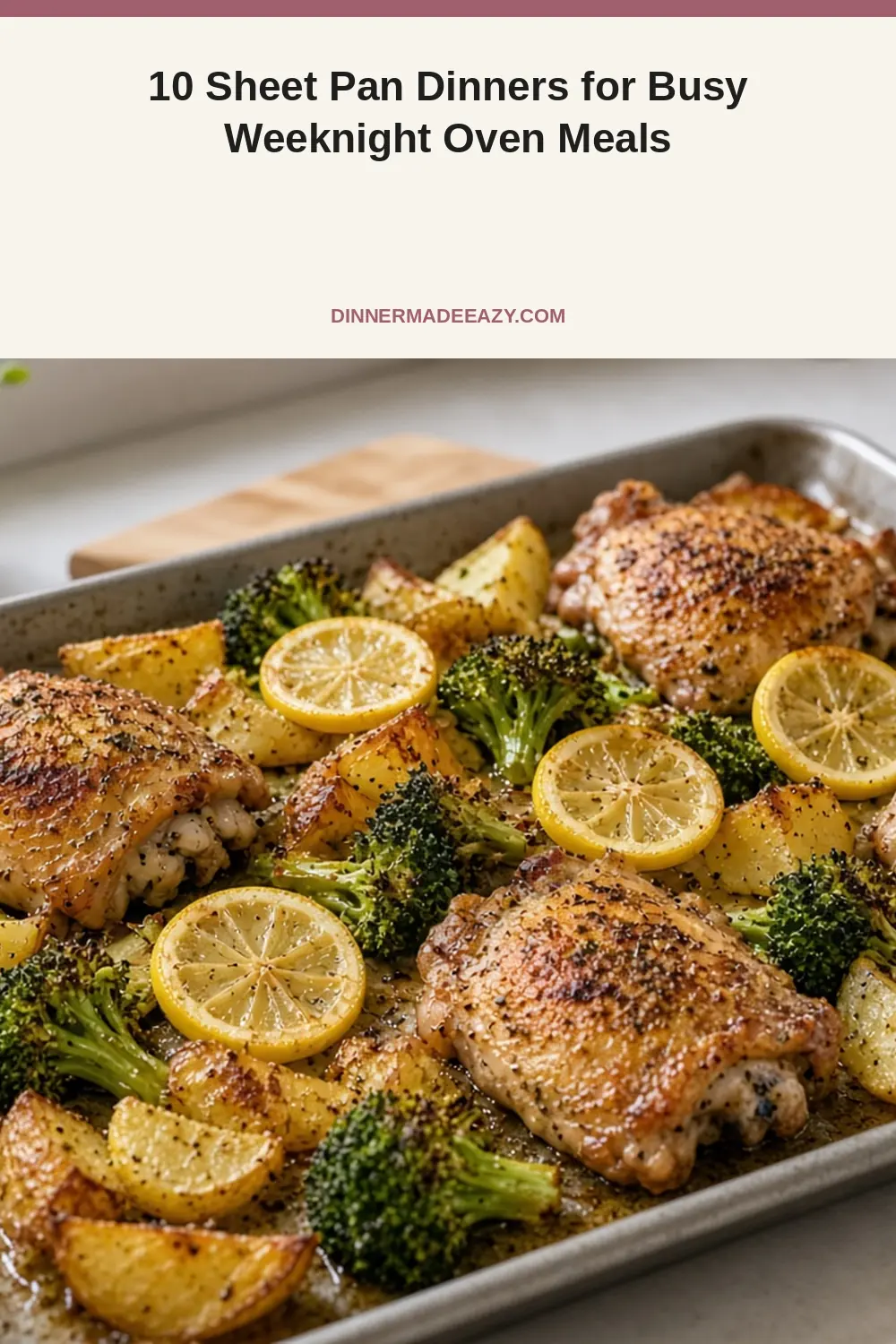 Vertical busy-night sheet pan dinner pin