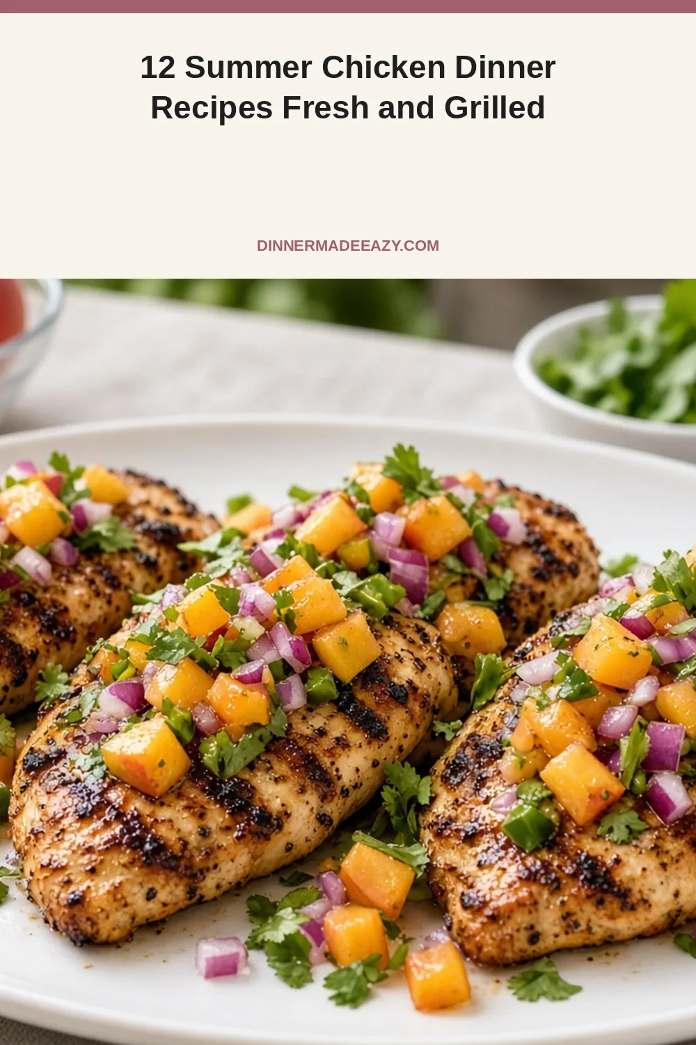 Vertical summer chicken dinner pin