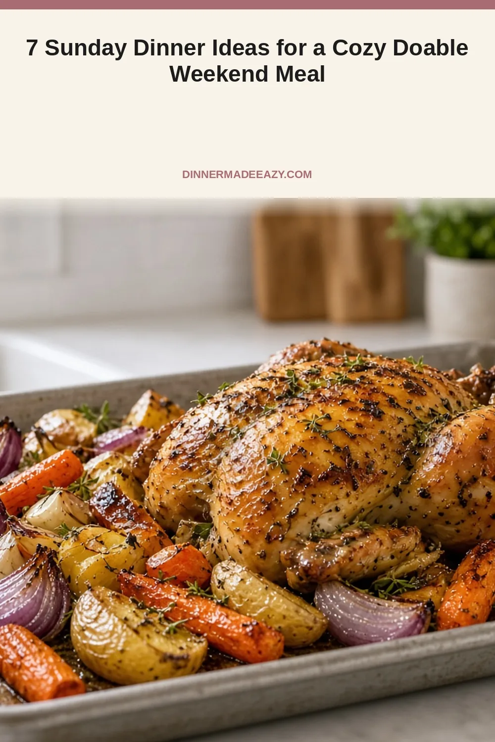 Vertical photo of Sunday roast chicken